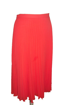 NEW LOOK ORANGE PLEATED SKIRT SIZE 10-image