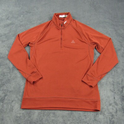 KJUS Sweater Mens Medium 50 Burnt Orange Mid Layer 1/4 Zip Golf Performance-image