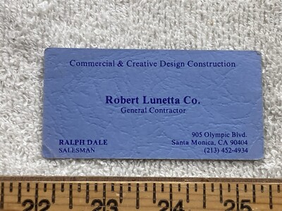 Vintage Business Card Robert Lunetta Co Creative Design Santa Monica CA-image