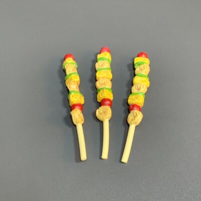 3PCS Joss's Beach Grill Set BBQ kabobs For American Girl Doll Food Accessory-image