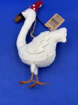 Creative Co op Flamingo Wool Felt Christmas Ornament-image