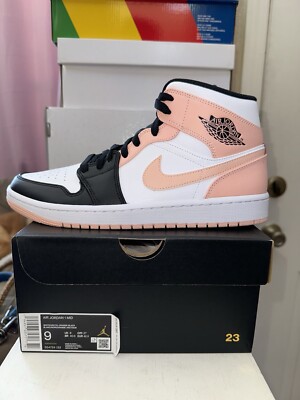 Nike Jordan 1 Mid White Artic Orange Black 554724-133 size 9-image