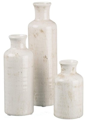White Ceramic Vase Set, Farmhouse Decor, Home Decorative Vase, Vases For Your...-image