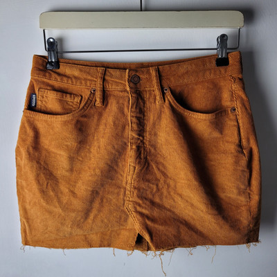 Superdry Women Size 28 Orange Corduroy Mini Skirt Smart Casual Short  Relaxed-image