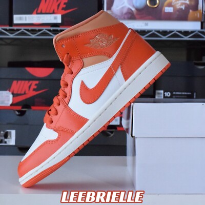 Nike Air Jordan 1 Mid White Cosmic Clay Orange Women's Size BQ6472-108-image