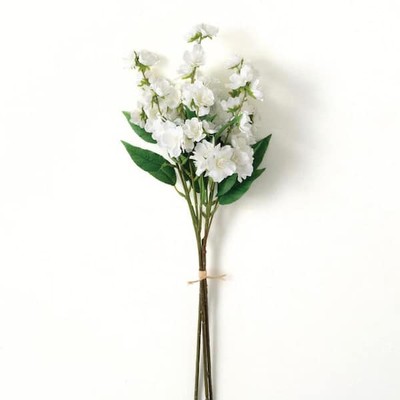 SULLIVANS 24.5 in. White Indoor Artificial Blossom Flower Bush-image
