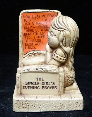 Paula 1972 Prayer Orange Resin Figurine Statue W308 Funny Novelty Paper Weight-image