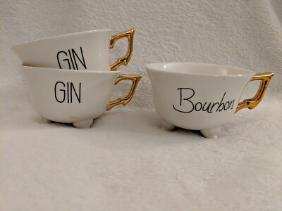 Three Creative Co-Op Footed Tea Cups - 2 