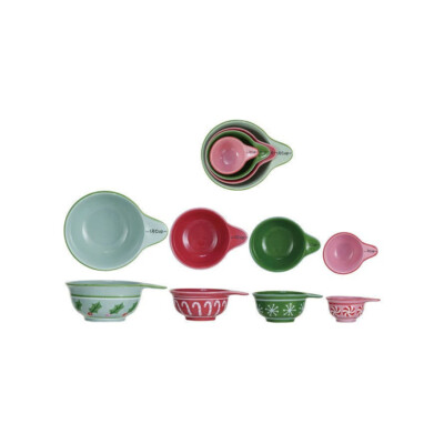 Creative Co-op - Holiday Pattern Measuring Cups Set of 4 - XS6018-image