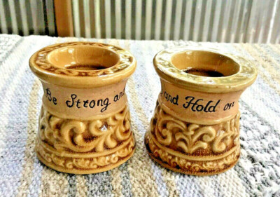 Be Strong Hold On Creative Co-op Candle Holders Decor Inspiration Set Designer -image