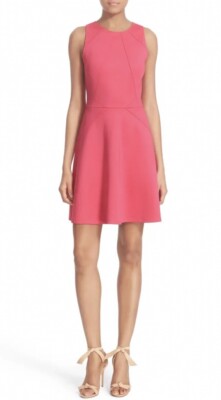 Ted Baker Mitton Fit & Flare Dress Mid Orange Size 4/UK 14-image