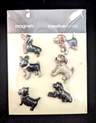 Set of 6 Dog Magnets Creative Co-Op Factory-Sealed Dachshund Terrier Bulldog Lab-image