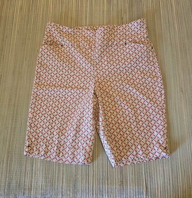 CATO Mid-Rise Pull-on Dressy Bermuda Shorts Tan Orange Women's 12 Pre-owned EUC-image