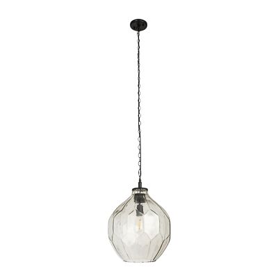 Creative Co-Op Oversized Geometric Glass Ceiling Light Matte Black-image