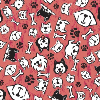 Carolina Creative Bandanna (My Pups Red) Dog Animal Print 22
