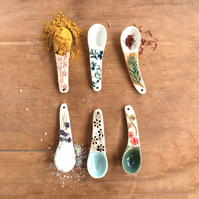 Creative Co-op Ceramic Stoneware Spoons  ~~ Set of 6 ~~  NEW-image
