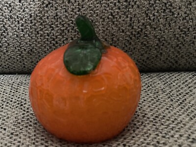 Vintage Glass Orange Fruit Hand Blown Mid Century Art Décor-image