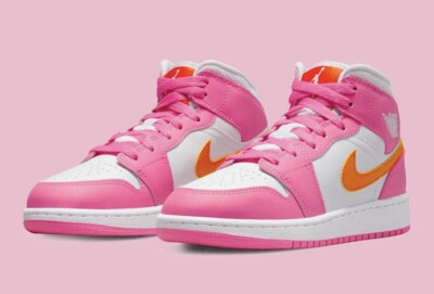 Nike Air Jordan 1 Mid Pinksicle Safety Orange Pink DX3240-681 GS 7Y/wmns 8.5-image