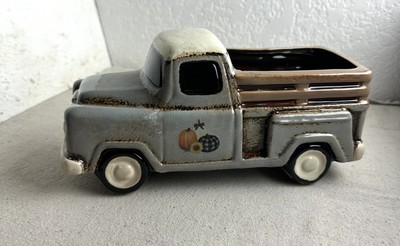 Creative Coop Old Pick Up Truck Planter, pumpkin decals on the side-image