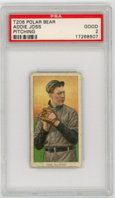 1909-11 T206 Polar Bear Addie Joss Pitching PSA 2-image