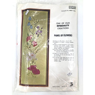 Vintage Creative Stitching Specialty Creations Embroidery Kit Flowers NOS-image