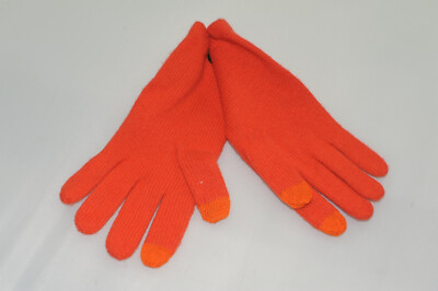 $90 NWT Louisa Perini Women's 100% Cashmere Glove One Size Mid Orange-image