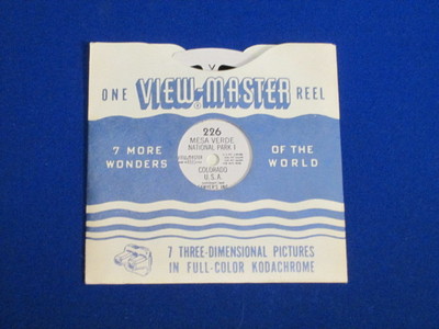 1949 VINTAGE MESA VERDE NATIONAL PARK I COLORADO VIEW-MASTER REEL & SLEEVE #226-image