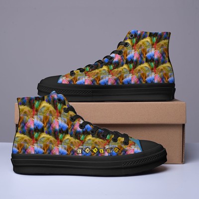 Shubiz Shoe Co. Sneakers Mens Custom High Top Canvas MAGIC EYE BOOKS Size 9-image