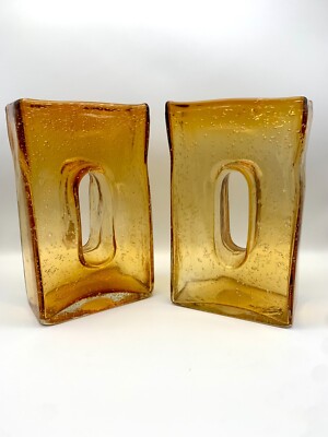 Handblown Mid Century Modern Vases - Set of 2-image