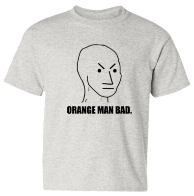 Orange Man Bad Liberal Parody Funny Pro Trump Meme Youth Unisex T-shirt-image