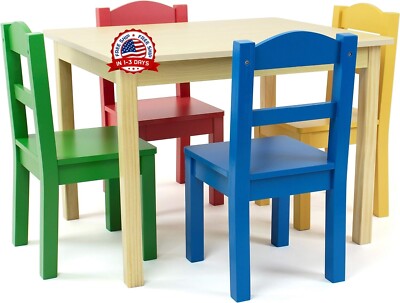 Juego de mesa y sillas de madera para niños para manualidades y tareas US NUEVO-image