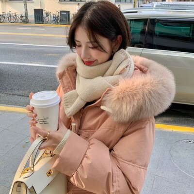 2023 New Korean Winter Duck Down Jacket Womens Mid Length Thick Over Knee Jacket-image