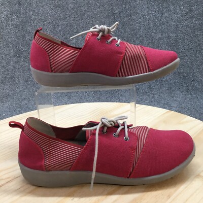 Clarks Cloudsteppers Shoes Womens 10 M Sillian Joss Sneakers Maroon Comfort Low-image