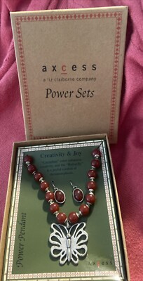 AXCESS Power Necklace & Earrings Set liz Claiborne Co NIB Creativity & Joy-image