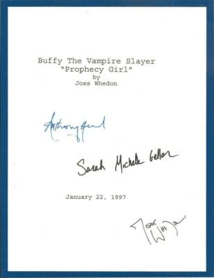 BUFFY THE VAMPIRE SLAYER  PROPHECY GIRL  SIGNED SCRIPT RPT JOSS WHEDON-image