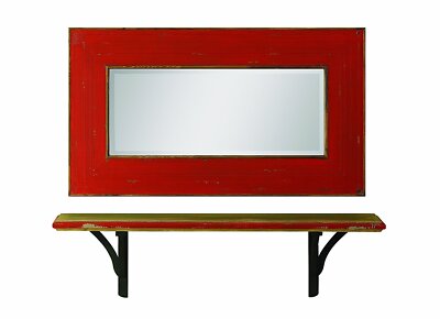 Creative Co-Op Red Mango Wood Slatted Mirror 46