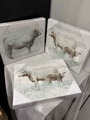 3- Cow/calf & Bull Canvas Print By Artist Chad Bartlett Creative Co-op-image