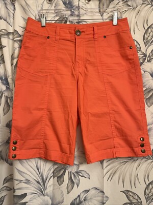 Kim Rogers Women's Coral Stretch Bermuda Shorts Size 8 (32