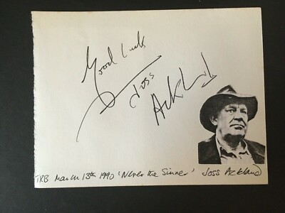 JOSS ACKLAND - POPULAR BRITISH AWARD WINNING ACTOR - SIGNED ALBUM PAGE-image