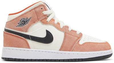 Air Jordan 1 Mid SE Grade School Orange Suede DV1336-800 Ship Now-image
