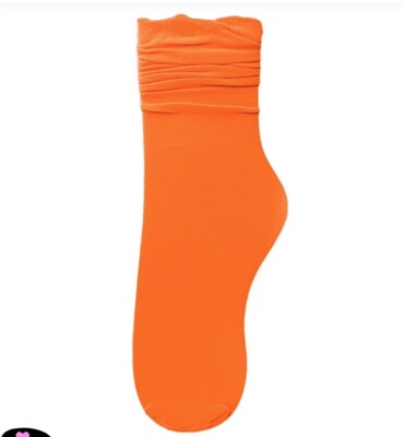 Neon Orange Slouchy 80’s Style Mid Calf Socks New RaveCasual Yoga 80's costume-image