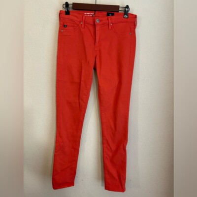 AG Adriano Goldschmied Coral Orange The Abbey Ankle Jeans 26R-image