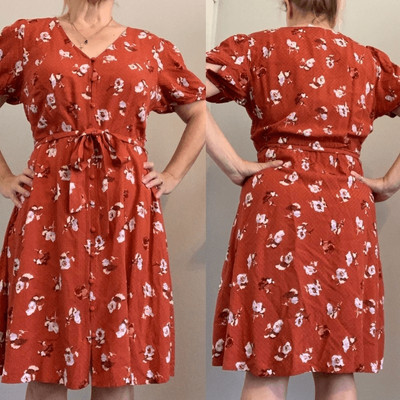 NWT Universal Thread burnt orange floral dress-image