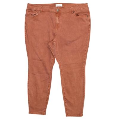 Lane Bryant Orange Flex Magic Mid Rise Skinny Jeans Plus Size 22 Zip Solid-image