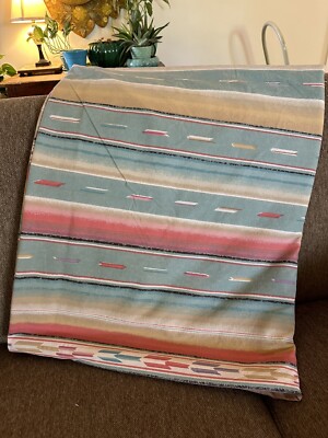 Vintage Ralph Lauren Sheet FLAT Mesa QUEEN Southwestern Serape Rare-image