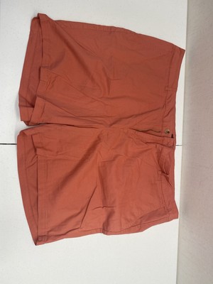 Ellos Shorts Women Plus 26 Orange Stretch Lightweight Khaki 6