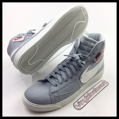 Nike Womens Blazer Mid Rebel Wolf Grey White Size 9 With Pins BQ4022-006-image