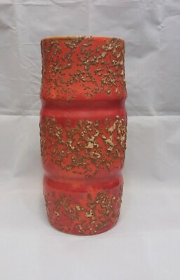 Retro/Vintage/Mid-Century Modern Hungarian orange ceramic vase/Tofej-image
