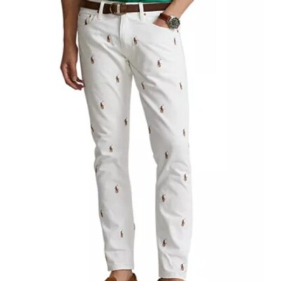Ralph Lauren Sullivan Slim Pants 34x30 Embroidered Old Money Preppy Ivy League-image