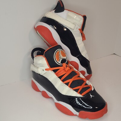Nike Air Jordan 6 Rings Youth (4.5Y) Shoes White Black Team Orange DV1345-108-image